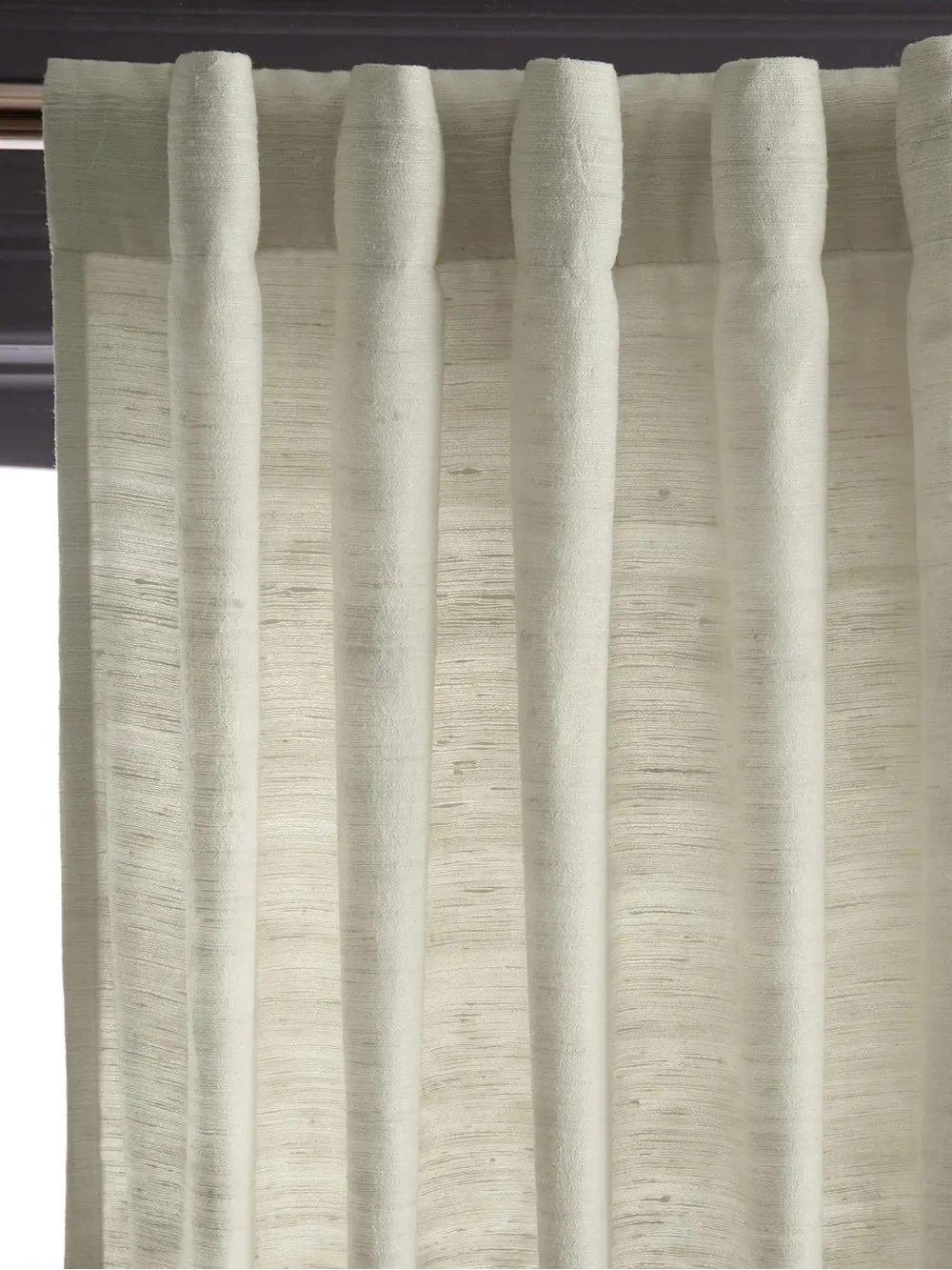 NWT QUINCE Set Of 2 (1-48x84 & 1-48x96) Raw Silk Curtains Ivory 8998
